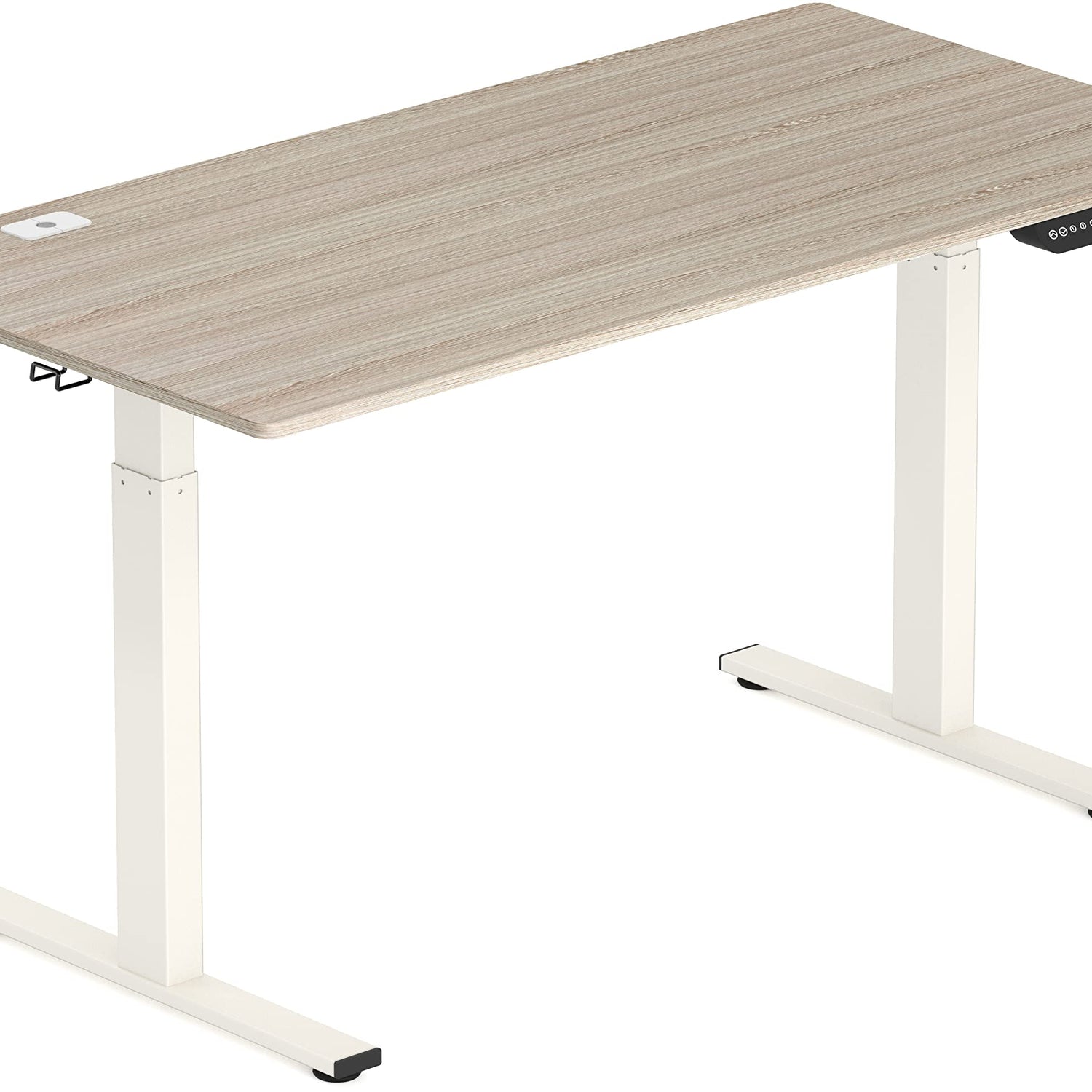 SHW 55-Inch Large Electric Height Adjustable Standing Desk, 55 x 28 Inches, Maple SHW