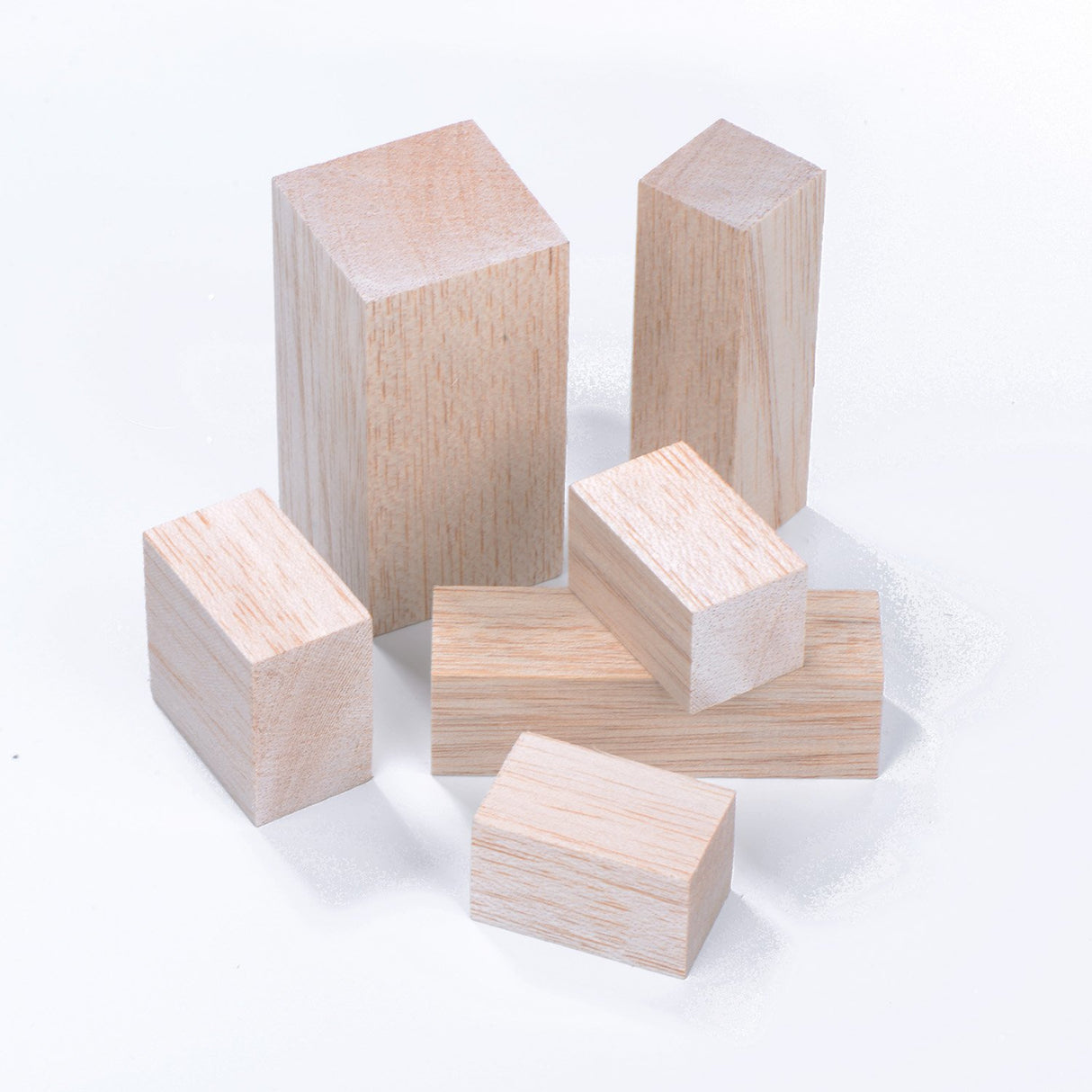 Sumind 12 Pieces Unfinished Balsa Wood Mini Carving Blocks, 4 Sizes, 50 x 50 x 100 mm, 30 x 30 x 100 mm, 30 x 30 x 50 mm, 50 x 30 x 50 mm Sumind