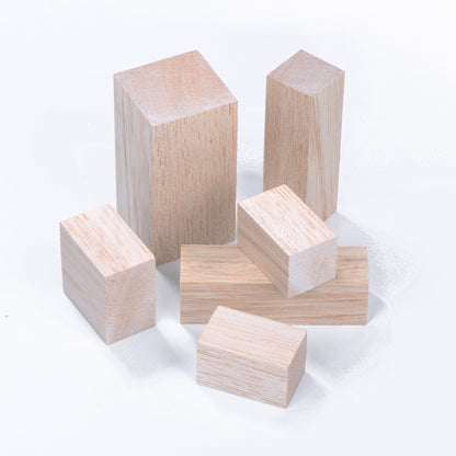 Sumind 12 Pieces Unfinished Balsa Wood Mini Carving Blocks, 4 Sizes, 50 x 50 x 100 mm, 30 x 30 x 100 mm, 30 x 30 x 50 mm, 50 x 30 x 50 mm - WoodArtSupply