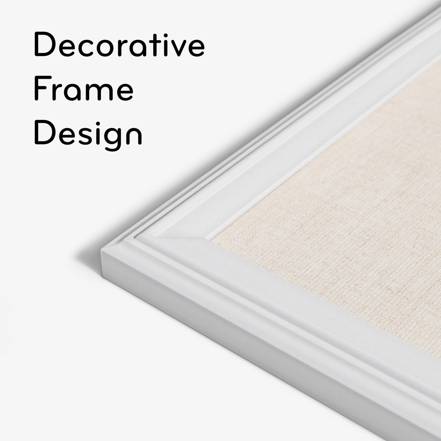 U Brands Farmhouse Linen Bulletin Board, 23"x17", White Wood Style Frame, Industrial Grade Pinning Surface U Brands