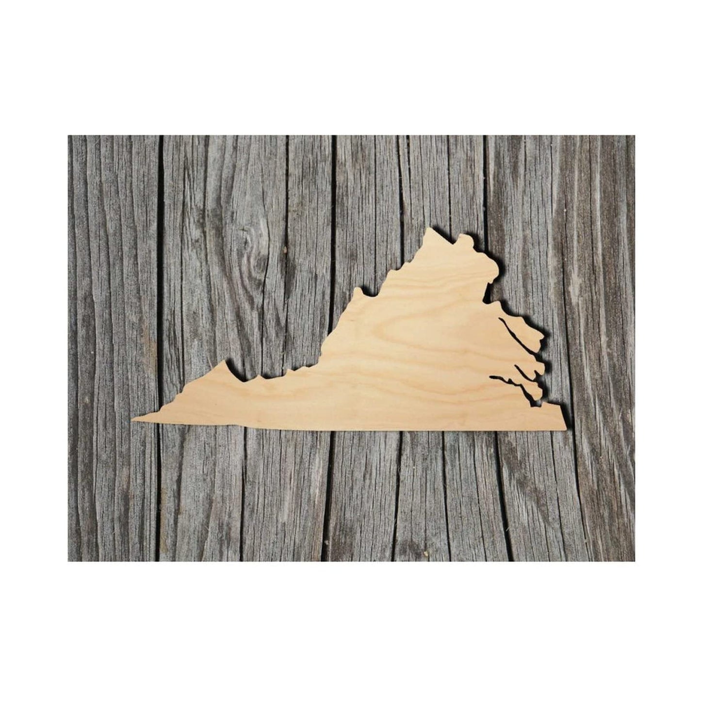 Virginia State Wood Craft,Unfinished Wooden Cutout Art,DIY Wood Sign, Inspirational Farmhouse Wall Plaque,Rustic Home Decor for Bedroom Kitchen