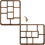 Frcctre Rustic Shadow Box Display Shelf, 9 Compartments Wood Hanging Display Shelf Floating Shelf, Multi-Slot Wall Mounted or Freestanding Farmhouse Frcctre