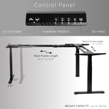 VIVO Electric Motor Height Adjustable Corner 3 Leg Standing Desk Frame, Frame Only, Sit Stand Ergonomic L Frame, Black, DESK-V130EB VIVO