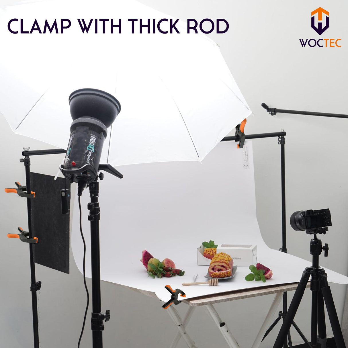 WOCTEC 4-Pack Spring Clamps Heavy Duty - 6 Inch Large Plastic Clamps for Crafts and Pool Cover Clips with 3 Inch Jaw Opening- Wodworking Clamps for Woctec