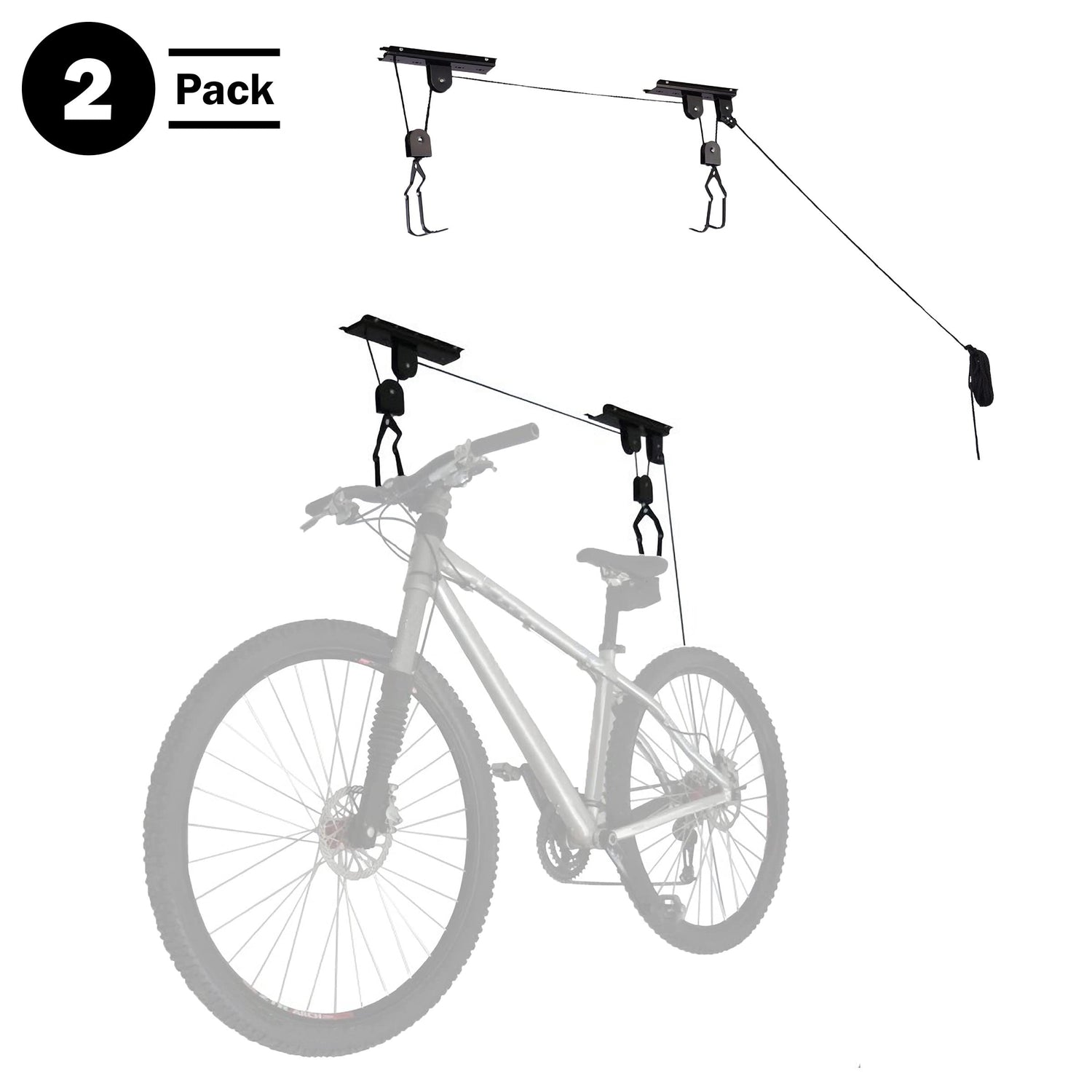 RAD Sportz Bicycle Hoist 2-Pack Quality Garage Storage Bike Lift with 100 lb Capacity Even Works as Ladder Lift Premium Quality RAD Cycle Products