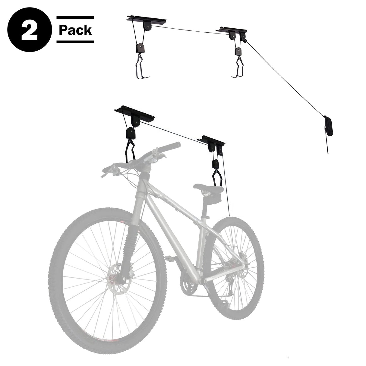RAD Sportz Bicycle Hoist 2-Pack Quality Garage Storage Bike Lift with 100 lb Capacity Even Works as Ladder Lift Premium Quality RAD Cycle Products