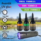Riverruns UV Clear Glue Three Glue Formula Thick,Thin and Super Flew +12 LED Power Light Fly Tying for Building Flies Flies Heads Bodies and Wings Riverruns