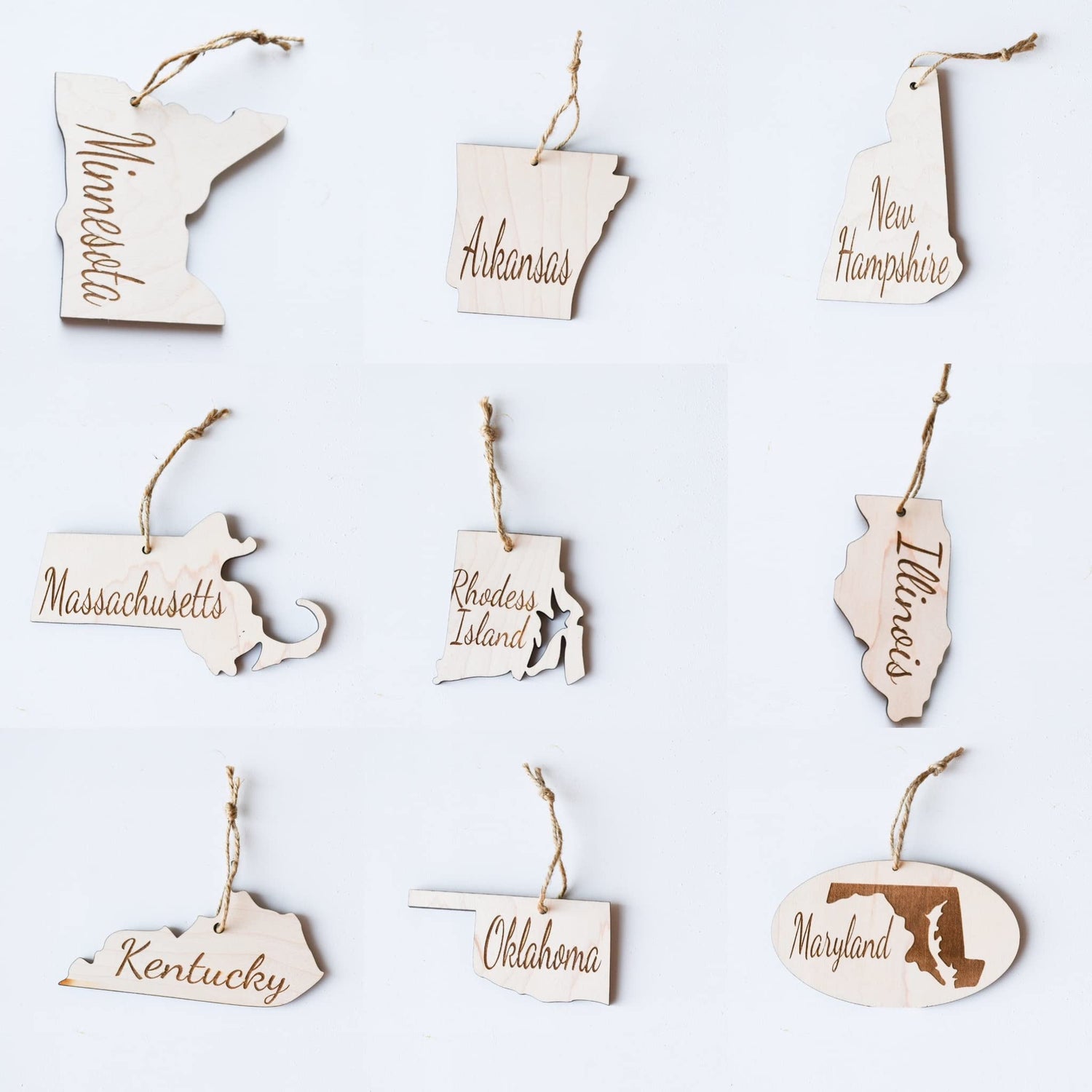 State Christmas Ornaments, Wooden Tree Holiday Decor, Unfinished 2021 Personalized Unique Durable Engraved Shapes (New York) WoodArtSupply