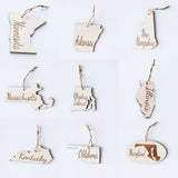 State Christmas Ornaments, Wooden Tree Holiday Decor, Unfinished 2021 Personalized Unique Durable Engraved Shapes (New York) WoodArtSupply