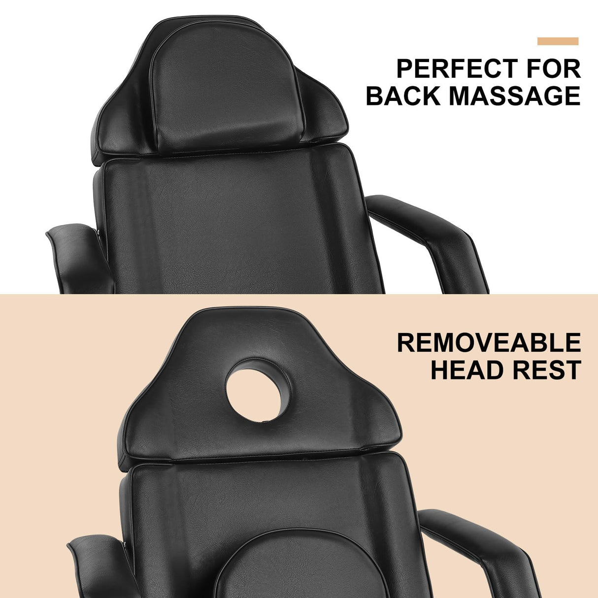 Artist hand Tattoo Table with Adjustable Backrest Tattoo Chair for Client Facial Bed Massage Bed for Eyelash Extensions Salon Chair with Tray, Split Artist hand