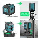 COYU Self-Leveling Cross Line Laser Level -Japanese Green Beam, 100ft Range, 360° Rotation, Carrying Pouch Included COYU
