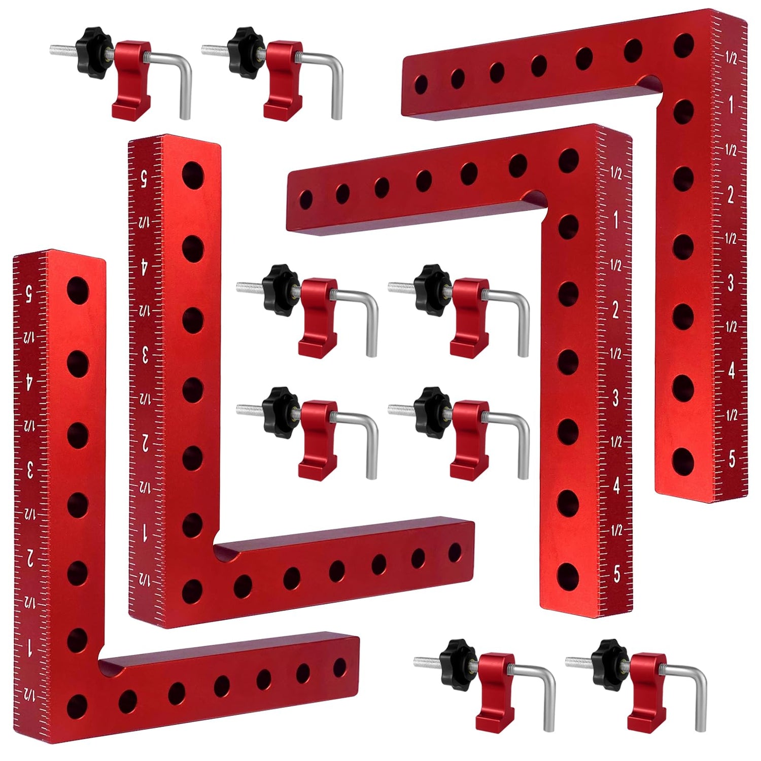 90 Degree Clamp Corner Clamp - Right Angle for Woodworking 4 Pack 5.5"x 5.5" Aluminum Alloy Woodworking Corner Clamps Wood Working Tools and Vdsfand