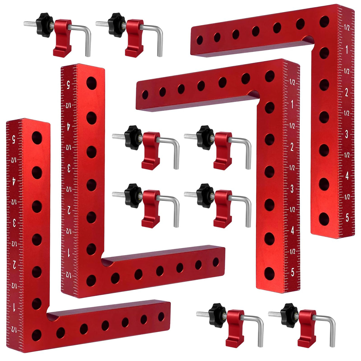 90 Degree Clamp Corner Clamp - Right Angle for Woodworking 4 Pack 5.5"x 5.5" Aluminum Alloy Woodworking Corner Clamps Wood Working Tools and Vdsfand