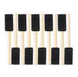 MIDELONG 1-inch Black Foam Paint Brushes Set, Wood Handle Sponge Brush Sponge Paint Brushes Durable Foam Brushes for Painting, Acrylics, Stains, MIDELONG
