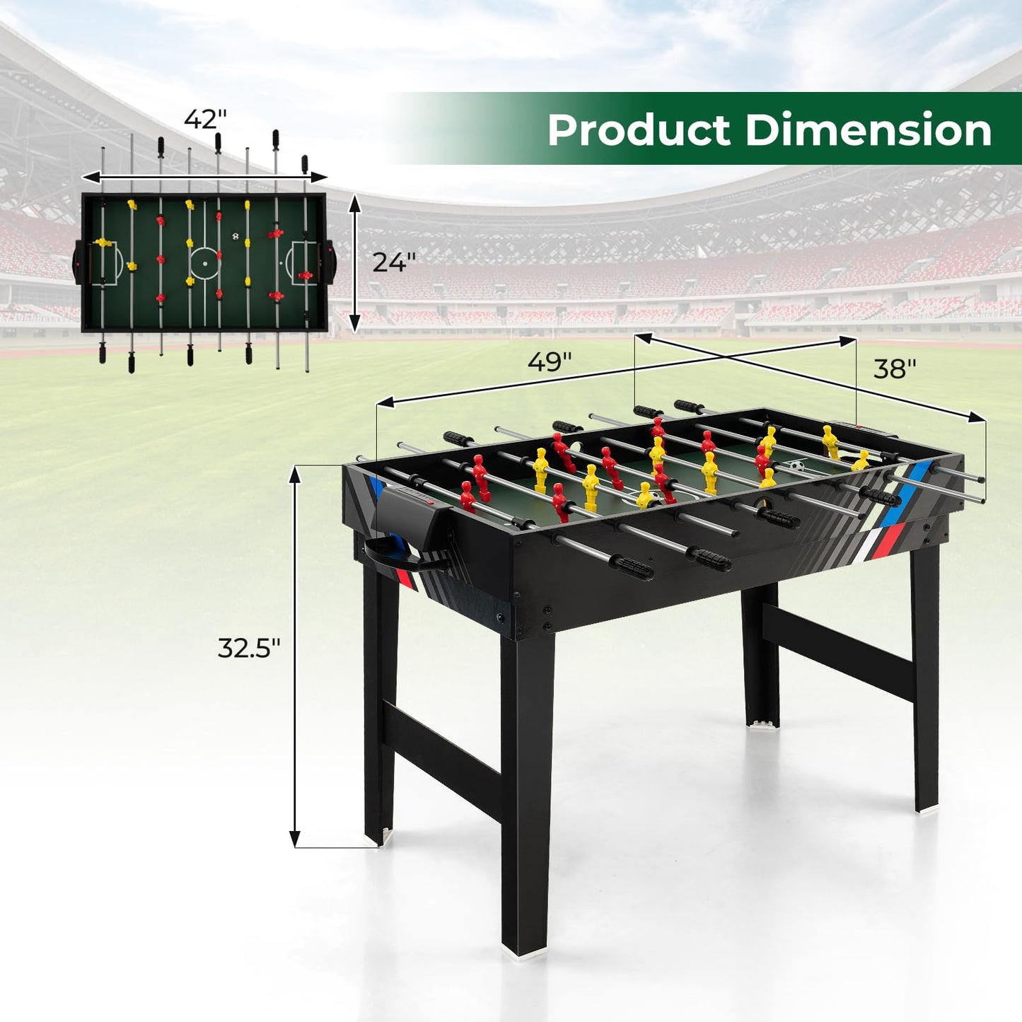 Goplus 4-in-1 Combination Game Table, Multi Game Table Set with Soccer, Air Hockey, Billiards, Table Tennis Tabletop, Pool Table Foosball Table for - WoodArtSupply