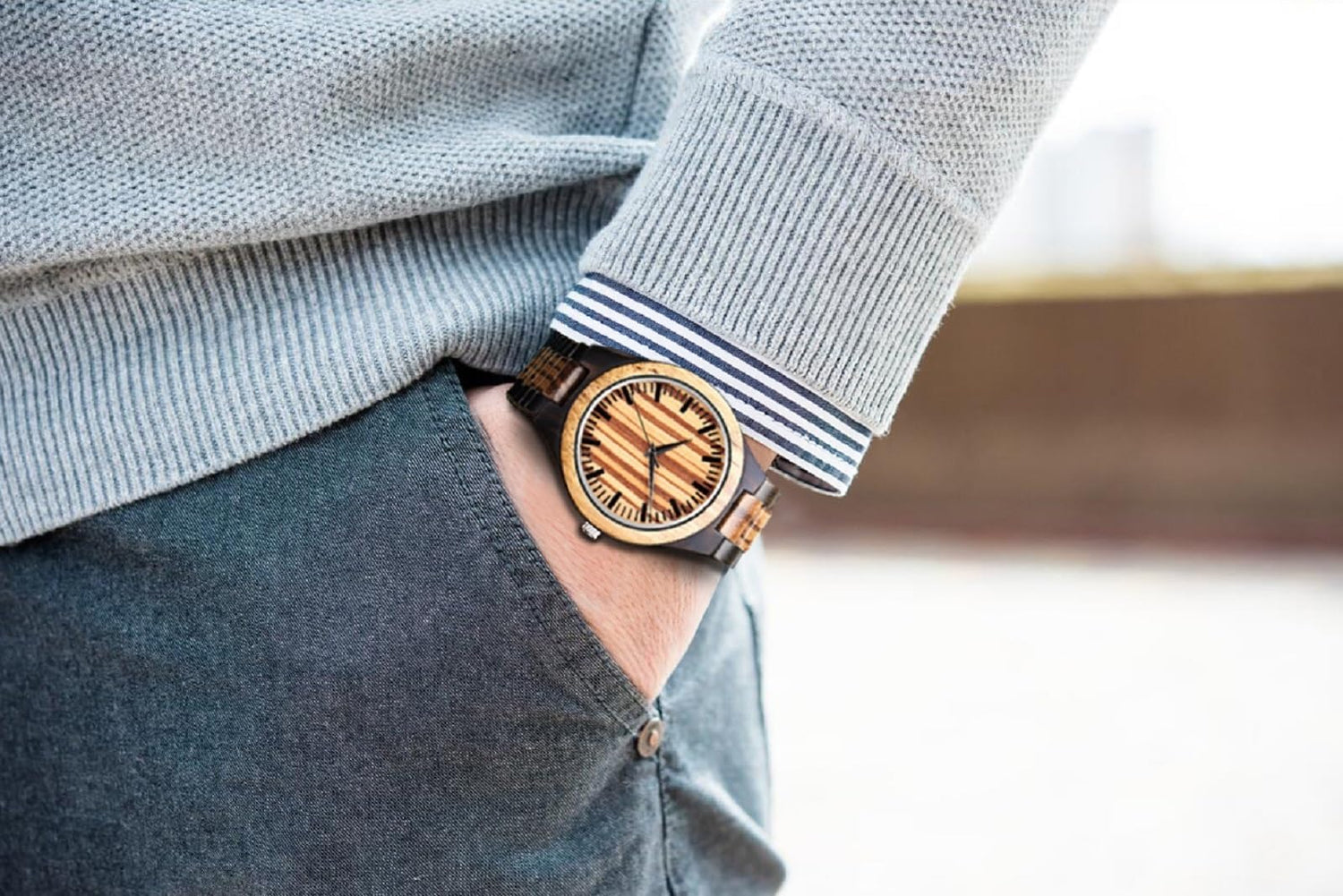 UMIPHIMAT Engraved Wooden Watch for Dad from Son - Personalized Wood Watch Idea for Him Christmas Fathers Day Birthday Gifts UMIPHIMAT