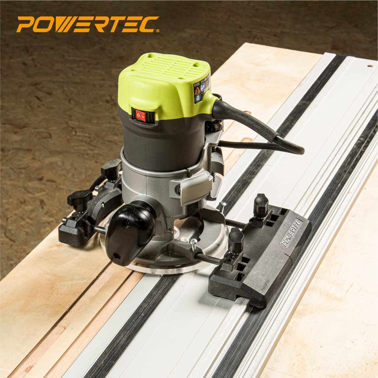 POWERTEC 71085 Router Guide Rail Adapter System for Makita/Festool Track Saw Guide Rail, Circular Saw, Compact Router & Plunge Router