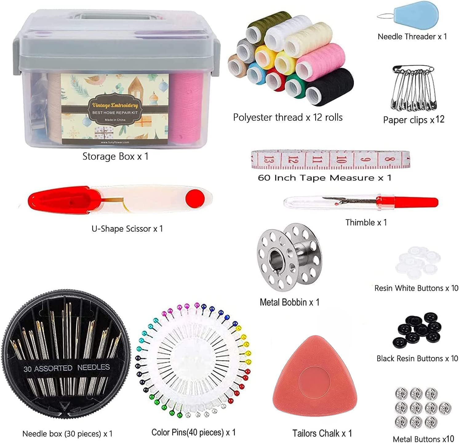 GOANDO Sewing Kit for Adults Emergency Repair and Travel Kits Filled Sewing  Needle and Thread Kit Scissors Thimble and Clips Etc for Family Everyday