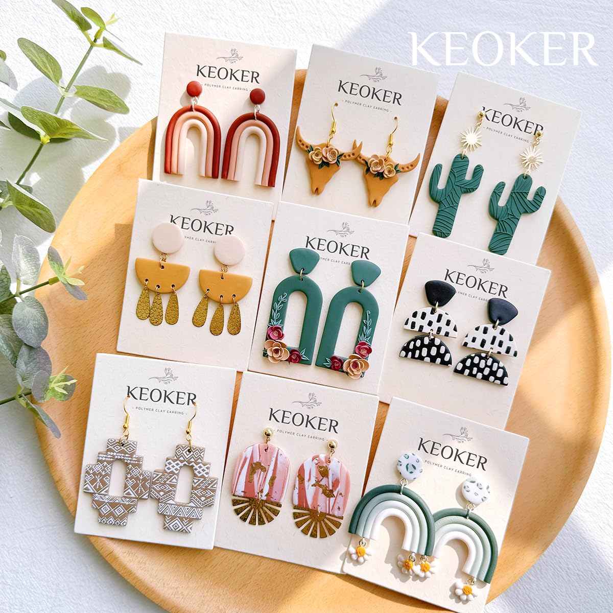 Keoker Polymer Clay Jewelry Making Kit, 103 PCS Clay Earring Making Kit for Teens and Adults, Fashion Designer Kits for Girls, Polymer Clay Earrings - WoodArtSupply