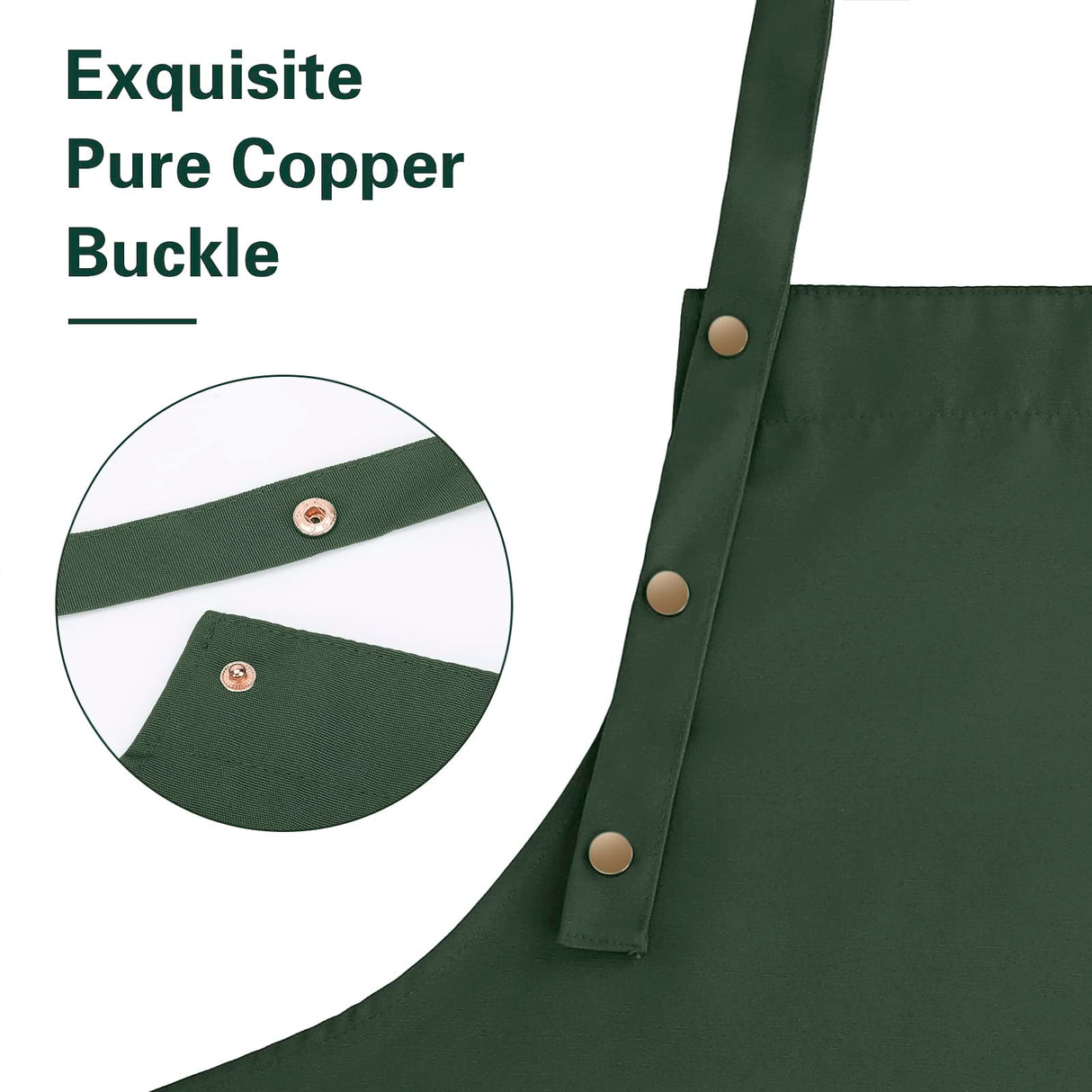 LOYGLIF Apron for Men Women with Adjustable Straps and Large Pockets, Canvas Cotton Cooking Kitchen Chef Bib Aprons Waterproof Green LOYGLIF