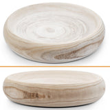 SAMGUYUE Wooden Bowls Round Decorative Paulownia Wood Centerpiece Bowls for Home Decor Natural Fruit Bowl for Coffee Table Key Tray for Entryway Moss SAMGUYUE