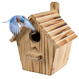 Bird House Bird Houses for Outside with Pole Wooden Bird House for Finch Bluebird House Cardinals Hanging Birdhouse Clearance Garden Country Cottages NATUREYLWL