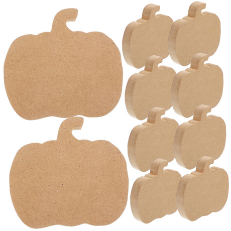VOSAREA 10pcs Unfinished Wood Chip Blessed Wood Cutout Easter Wooden DIY Crafts Blank Unfinished Craft Pumpkin Tag Fall Decorations DIY Wooden Decor VOSAREA