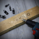 Baorder 8Pcs Wood Plug Cutter Drill Bit Set Carbon Steel Titanium Coated Woodworking Chamfer Drill Bits Straight and Tapered Taper 5/8" 1/2" 3/8" Baorder