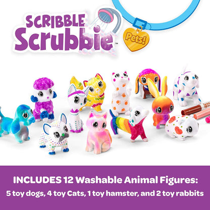 Crayola Scribble Scrubbie Pets Mega Pack (12 Pets), Reusable Pet Care Toy, Dog & Cat Toys for Kids, Gift for Girls & Boys, 3+