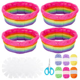 FREEBLOSS 4 Set Yarn Basket Weaving Art DIY Basket Weaving Kits 6 Colors Yarn Basket Craft Kits Easter Basket Making Kit for Beginners Easter FREEBLOSS
