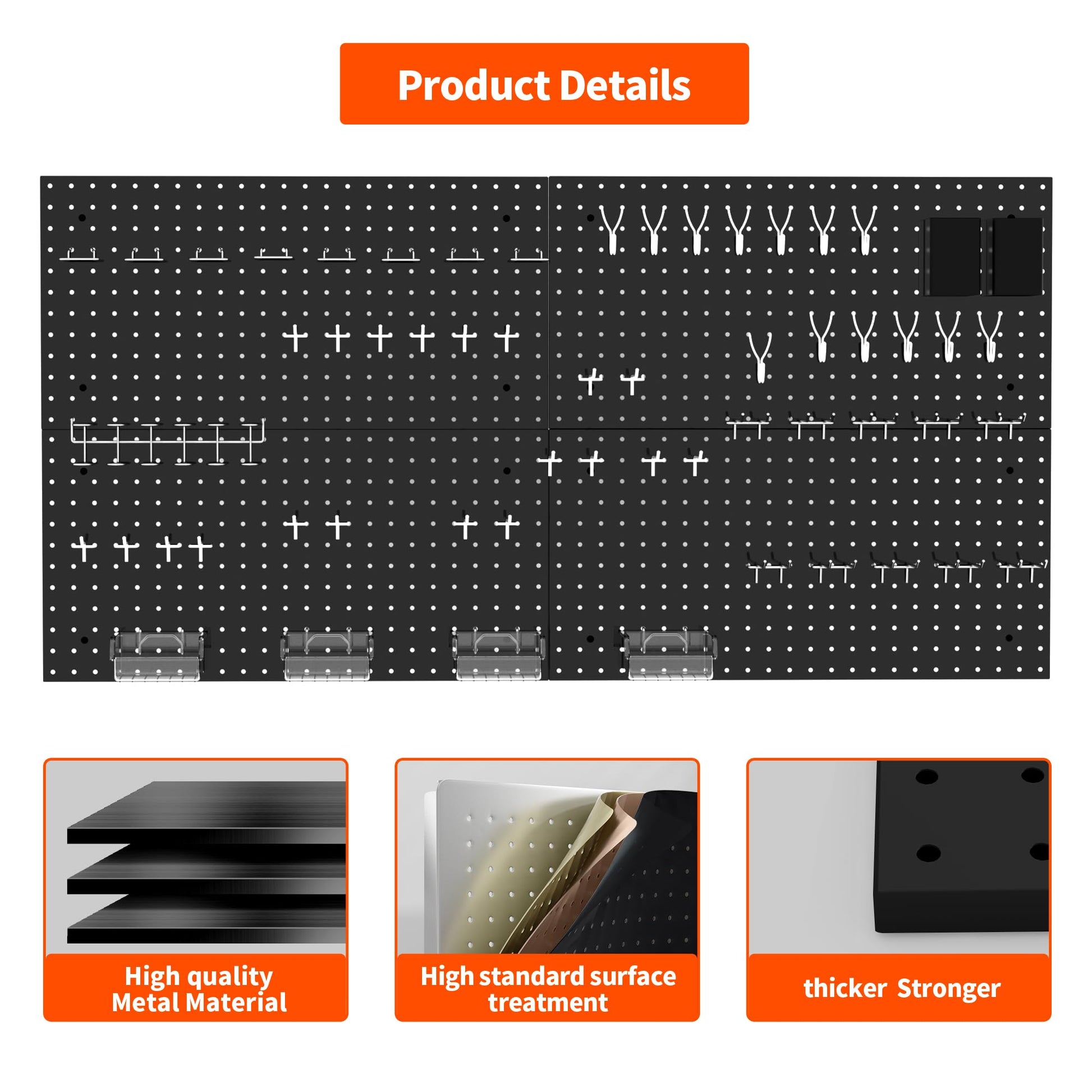 2 PCS Metal Pegboard,Metal Peg boards for Walls,Pegboard Wall Organizer with black pegboard for Garage 2𝐩𝐜𝐬 24 *12inch 𝐌𝐞𝐭𝐚𝐥 𝐏𝐞𝐠𝐛𝐨𝐚𝐫𝐝 𝐏𝐚𝐧𝐞𝐥𝐬 𝐎𝐧𝐥𝐲,𝐧𝐨 - WoodArtSupply