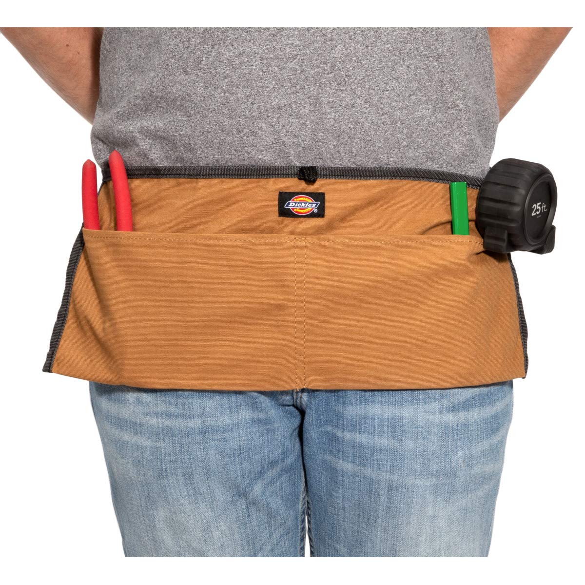 Dickies 2-Pocket Canvas Work Waist Apron, Suitable for Woodworkers, Artists, and other Craftspeople, Tan/Grey Dickies