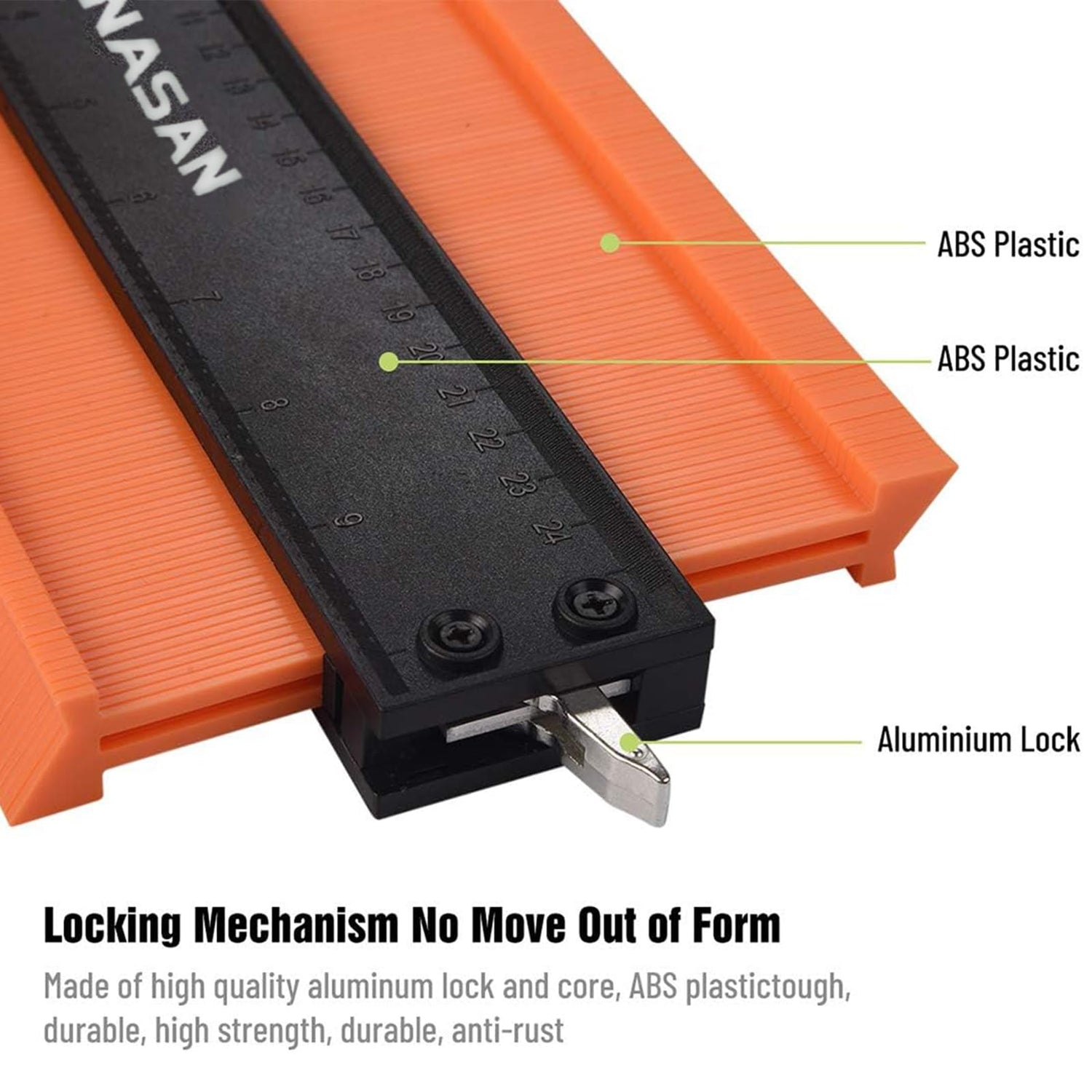 Contour Gauge with Lock|10+5 Inch Construction Rulers Measure Tool for Corners and Contoured, Handyman DIY Woodworking Tools, Construction Carpenter GANASAN