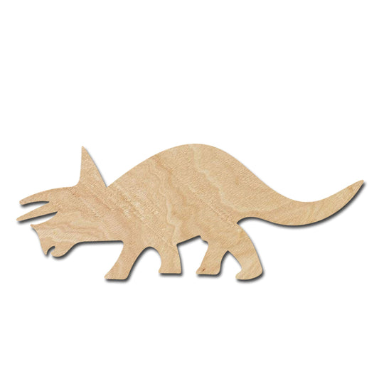 Triceratops Dinosaur Wooden Cutouts for crafts, Laser Cut Wood Shapes 5mm thick Baltic Birch Wood, Multiple Sizes Available - WoodArtSupply