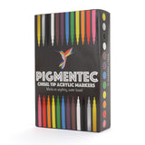 Chisel Tip Acrylic Markers - Set of 12 - Acrylic Paint Pens - Vibrant Art Markers for Glass, Metal, Ceramic, Mugs, Wood, DIY, Rock Painting - Quick Milltown Merchants
