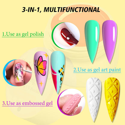 Saviland 12 Colors Nail Art Pens Set - 3D Nail Polish Pens Graffiti Nail Dotting Tools Acrylic Paint Pens Drawing Painting Point Liner Pen for Nails - WoodArtSupply