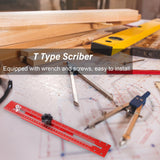 Woodworking Scriber Marking Line Ruler T Type Woodworking Ruler 13 inch Layout and Measuring Tools Precision Marking T-Ruler Positioning BOWEITI