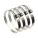 EesTeck 4" (Diameter) Adjustable 304 Stainless Steel Duct Clamps Pipe Clamp Air Ducting Clamp worm drive hose clamps (4Pcs) EesTeck