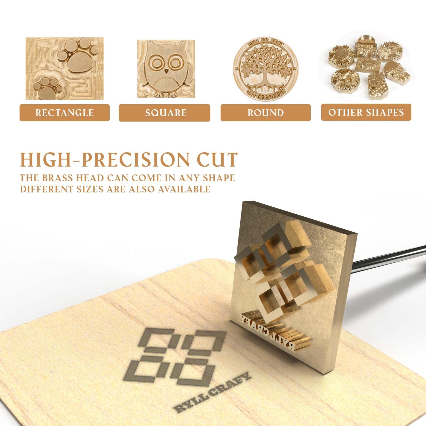 Custom Metal Branding Iron for Wood, Food & Leather - Personalised Stamp Kit for Logo, Name & Designs - WoodArtSupply