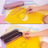 Whaline Weeding Vinyl Tools 4 Pieces Precision Stainless Steel Cricut Weeder Tool with Case, Vinyl Craft Paper Craft Tool Kit for Silhouettes Cameos, Whaline