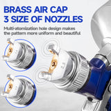 Auto Paint Spray Gun Kit: HVLP Gravity Feed Spray Gun with 1.4mm 1.7mm 2.5mm Nozzles, Air Spray Gun with 1000cc Aluminum Cup & Gauge for Auto Paint, Nefepho