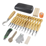 31-in-1 Wood Whittling Kit Wood Carving Knife Set Beginner Kit with Basswood Wood Blocks alloy steel with Canvas Case for Hobbyist craft supplies MAXMAN