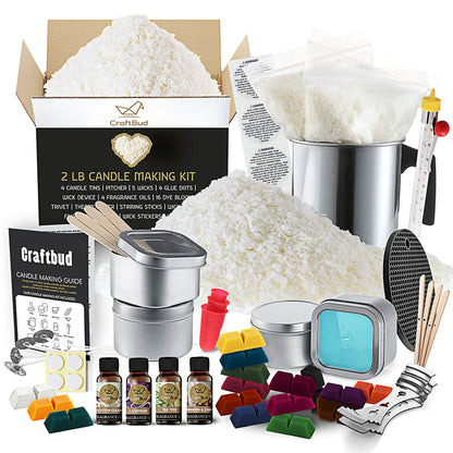 CraftBud Candle Making Kit - 56 Pieces Soy Candle Making Kit - Complete Candle Maker Kit - Best Candle Maker Kit for Adults and Beginners - Candle