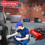 Craftsman Air Compressor, 1.5 Gallon 3/4 HP Max 135 PSI Pressure, 1.5 CFM@90psi and 2.2 CFM@40psi, Stainless Steel Portable Oil Free Maintenance Free Craftsman