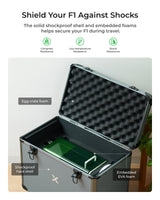 xTool F1 Rolling Hard Case for F1 Craftshow, Shockproof Shell and Embedded Foam Protect F1 Laser Machine, Retractable Handle and Omni-directional xTool