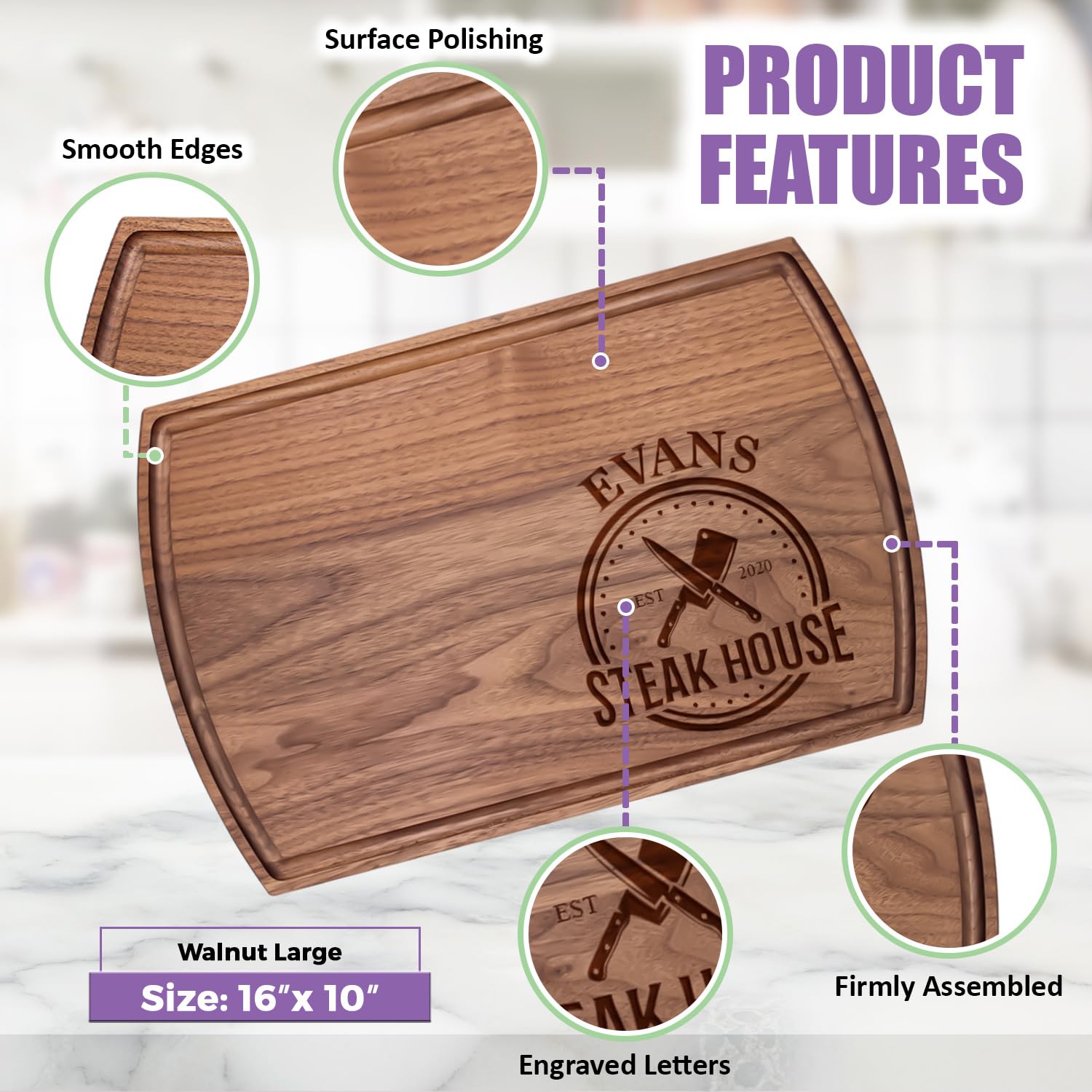 Personalized Dad Cutting Board - Custom Wood Grill Board For BBQ Masters - Unique Barbeque and Grilling Gift Idea for Fathers Day, Birthday, - WoodArtSupply