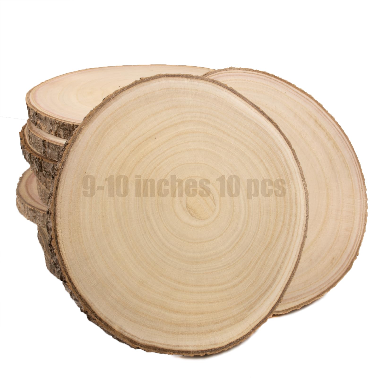 Large Unfinished Wood Slices for Centerpieces 10 Pcs 9-10 inches Natural Wood centerpieces for Tables Table Decor, Rustic Wedding Centerpieces，Wood - WoodArtSupply