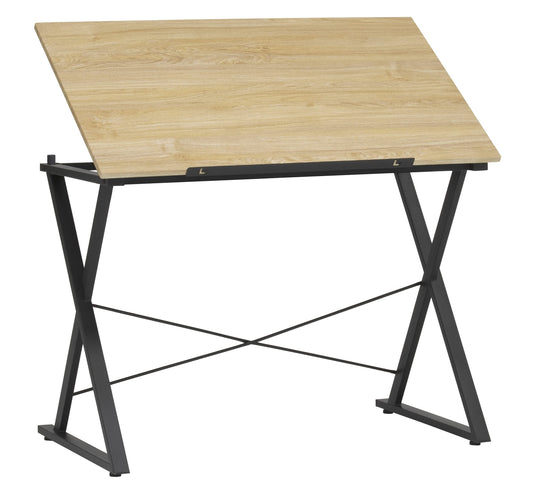 SD STUDIO DESIGNS Axiom II Drawing 42" Wide Adjustable Top Drafting Table, Graphite Black/Ashwood - WoodArtSupply