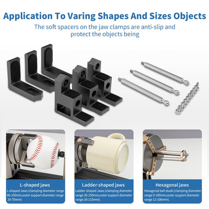 ALIENCELL RR1 Rotary Roller,180° Angle Adjustment Jaw Roller, Compatible with Most Laser Engraver Machine for Engraving Cylindrical Object Boxes, - WoodArtSupply