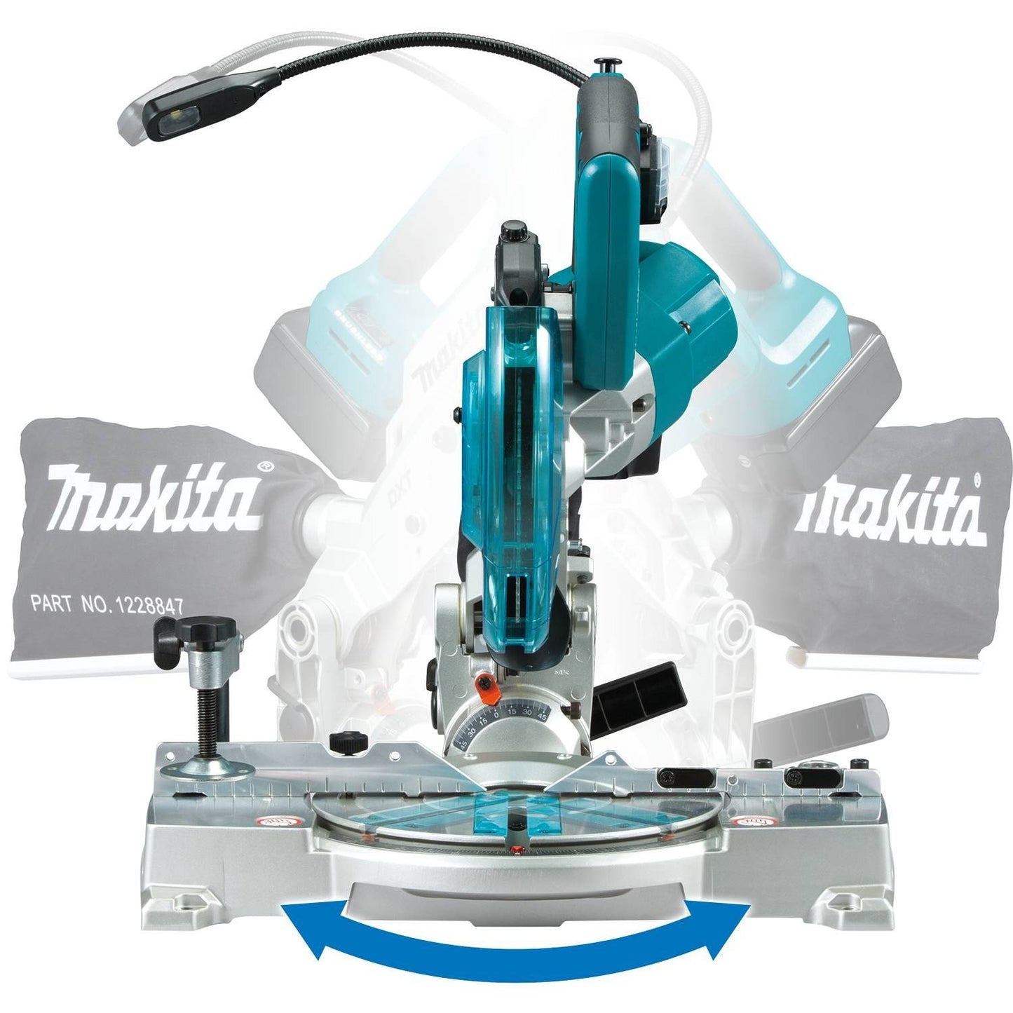 Makita XSL05Z 18V LXT Lithium-Ion Brushless Cordless 6-1/2" COMPACT Dual-Bevel Compound Miter Saw with Laser, TOOL Only - WoodArtSupply